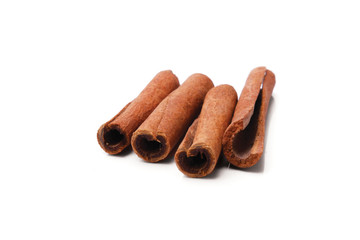 Cinnamon sticks isolated on white background