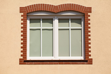 plastic window over the renovated wall