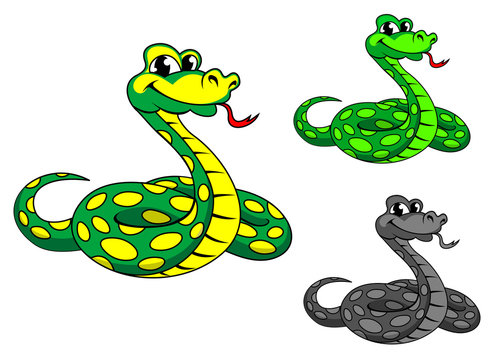 Funny cartoon python snake