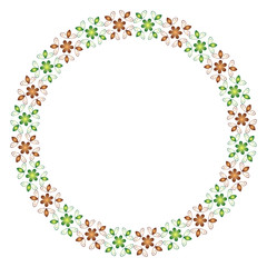 Decorative round floral framework with ornament