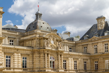 Fototapeta na wymiar Facade of the Luxembourg Palace (Palais de Luxembourg) in Paris,