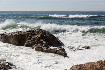 waves crashing over Portuguese Coast