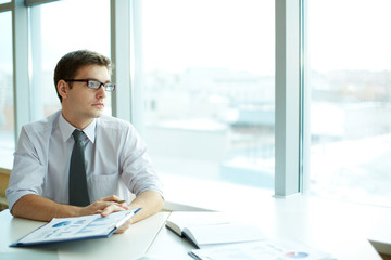 Fototapeta premium Pensive businessman