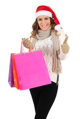 Isolated young christmas girl