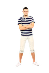 A full-length portrait of a young guy