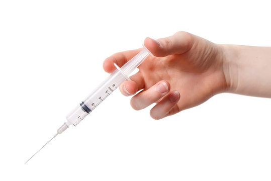 syringe in hand