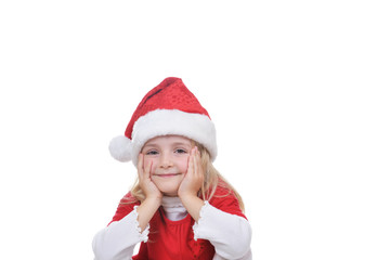 girl in Santa cap