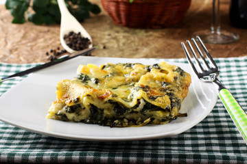 Lasagne with spinach and ricotta