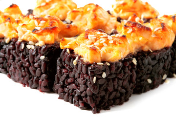 Sushi with black rice