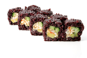 Sushi with black rice