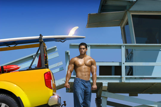 Hunk on beach