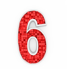 Number six from red cubes