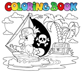 Kleurboek piraten papegaai thema 2