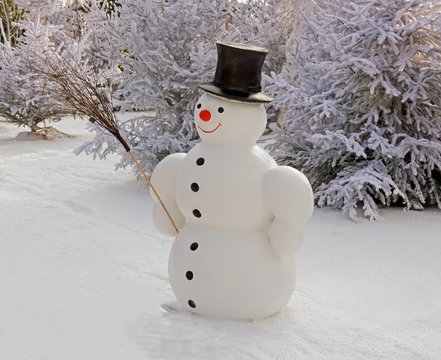 bonhomme de neige et son balais