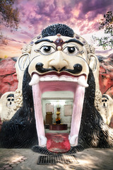 Indian God face temple
