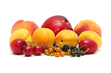 collection fruits isolated on white background