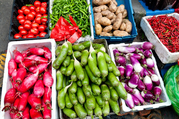 Outdoor market of vegetables