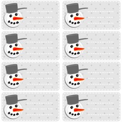 ho ho bałwanki na szarym tle w kropki zestaw naklejek © demonique