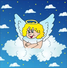 Stickers pour porte Ciel Ange sur le ciel