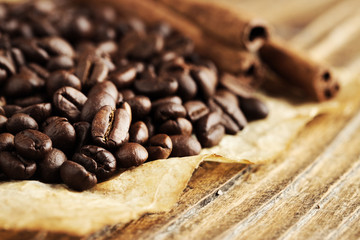 Coffee beans close up