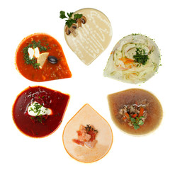 Soup, top view - gourmet restaurant food