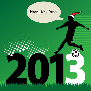 new year football, vector illustration