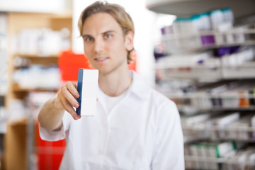 Pharmacist Holding Medicine