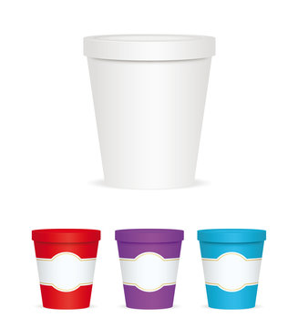 Set of Tub Food Plastic Container For Dessert