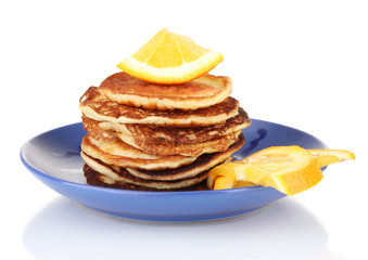 delicious sweet pancakes isolated on white