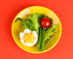 fun food for kids on color background