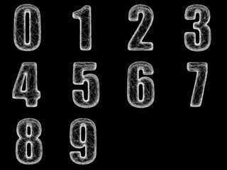 Numbers isolated with clipping path.