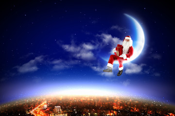 Santa on the moon