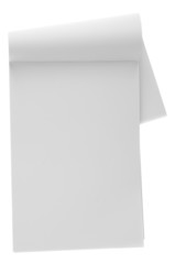 Blank note paper isolated  white