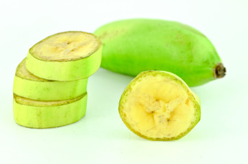 Green banana isolated