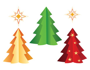 Obraz premium Christmas trees, stars