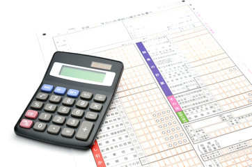 確定申告　電卓　黒