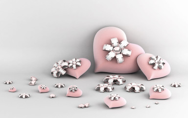 Розовые сердечки