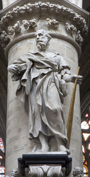 Brussels - Statue of st. Jude Taddeus from basilica