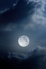night sky with moon and clouds - 47396519
