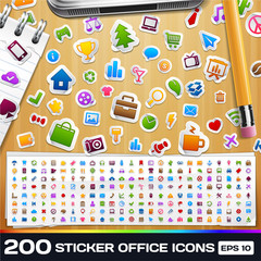 200 Sticker Universal Icons
