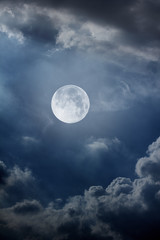 night sky with moon and clouds - 47396942