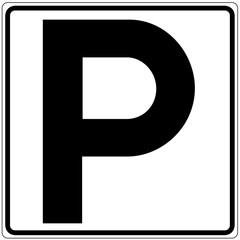 Schild weiß - Parkplatz
