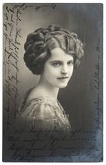 old sepia photo of young woman