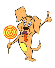 dog with candy