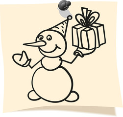 seamless background with a snowman.