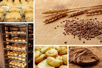 Collage Bäckerei mit Raster