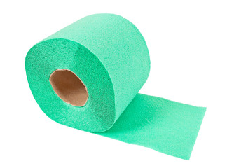 Roll of toilet paper isolated on white background