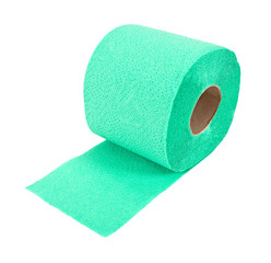 Roll of toilet paper isolated on white background