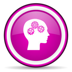 head violet glossy icon on white background