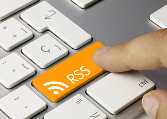 RSS keyboard key. Finger